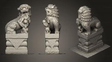 3D model Chinese lion statue (STL)